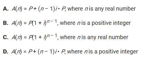 Select the function that represents the simple interest formula.-example-1