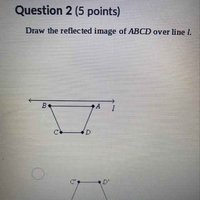 Draw the reflected image of ABCD over line l.-example-1