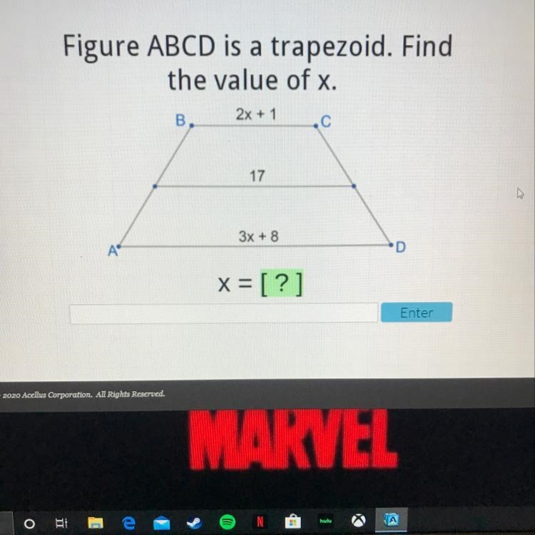 How do i find the value of x?-example-1