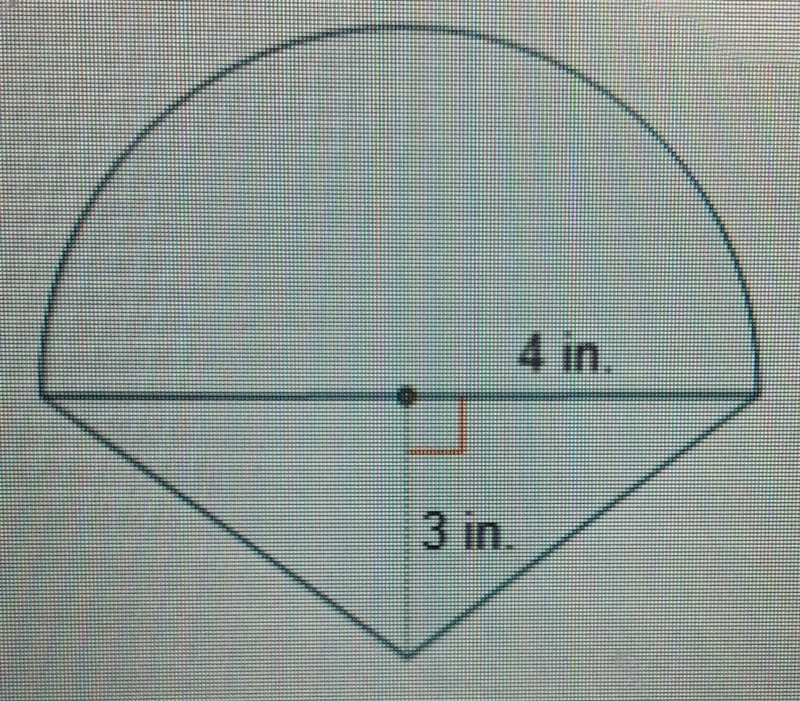 What is the area of the composite figure? (8 pie + 6) in.^2 (8 pie + 12) in.^2 (8 pie-example-1