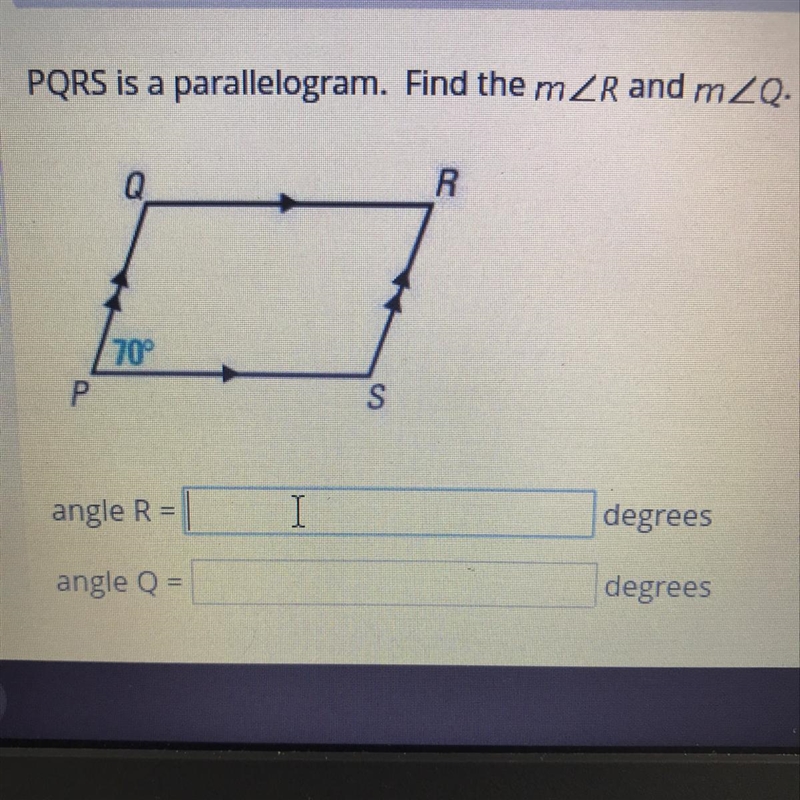 PQRS is a parallelogram. Find the m-example-1