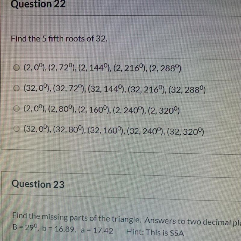 Find the 5 fifth roots of 32.-example-1