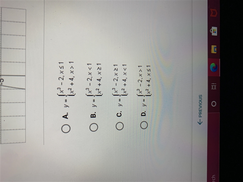 Which of the following functions is graph below? Pics added-example-2