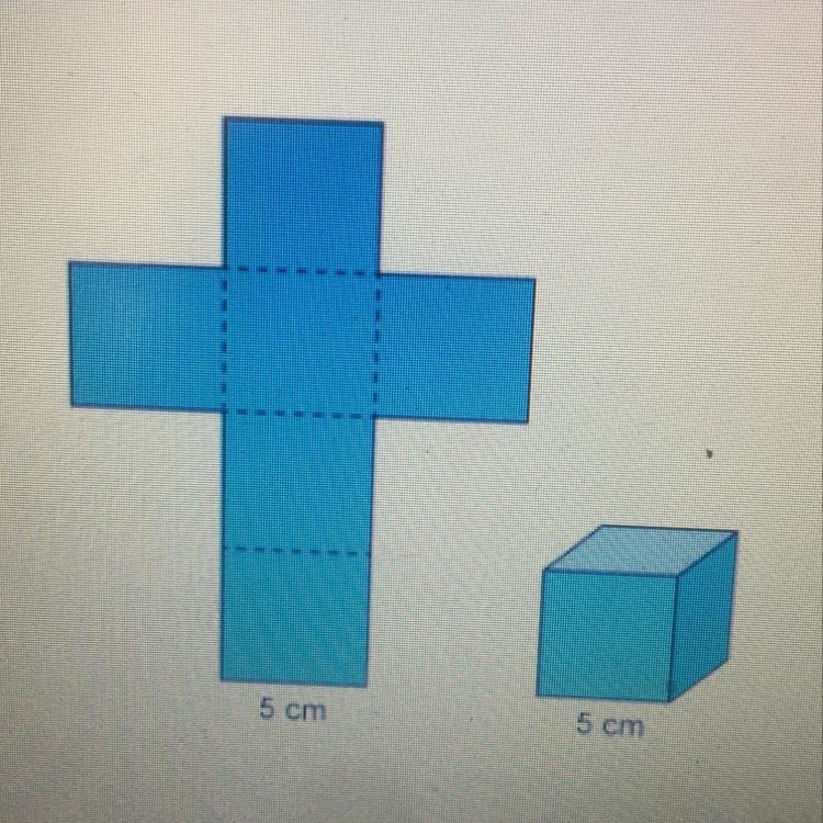 This is a picture of a cube and the net for the cube. What is the surface area 30cm-example-1