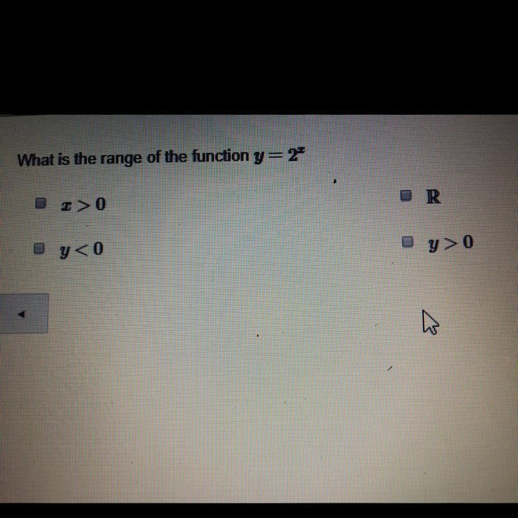 What is the range of the function y=2^x-example-1