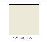 The given expression represents the area. Find the side length of the square. The-example-1