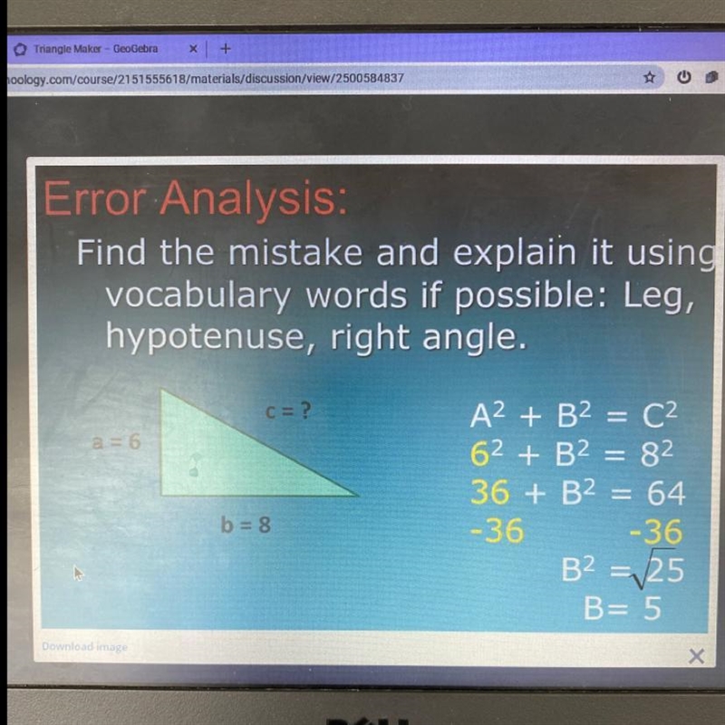 What’s the error? and how do you correct it?-example-1