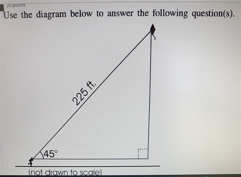 If is believed that the best angle angle to fly a kite is 45 degrees. If you fly a-example-1