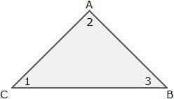 If AB = CA and m1 = 45°, what is m3? A. 47° B. 45° C. 43° D. 90°-example-1