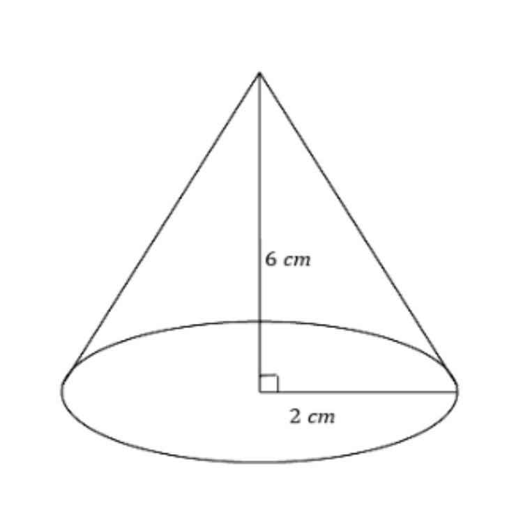 Find the volume of the cone shown. Round your answer to the nearest hundredths.-example-1