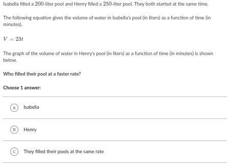 Isabella filled a 200-litter pool and Henry filled a 250-litter pool. They both started-example-1