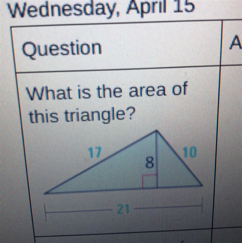 What is the area of this triangle?-example-1