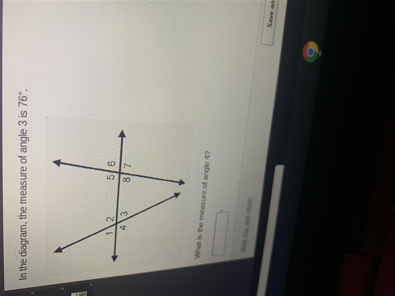 In the diagram, the measure of angle 3 is 76° What is the measure of angle 4-example-1