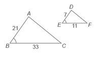 Which theorem or postulate proves that ΔABC is similar to ΔDEF? Question 11 options-example-1