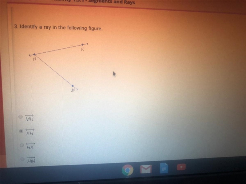 3. Identify a ray in the following figure.-example-1