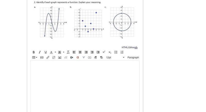 Identify if each graph represents a function. Explain your reasoning.-example-1