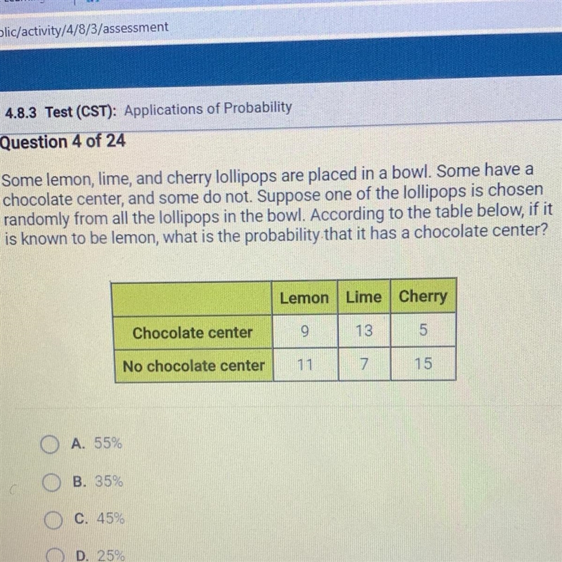 Some lemon, lime, and cherry lollipops are placed in a bowl. Some have a chocolate-example-1