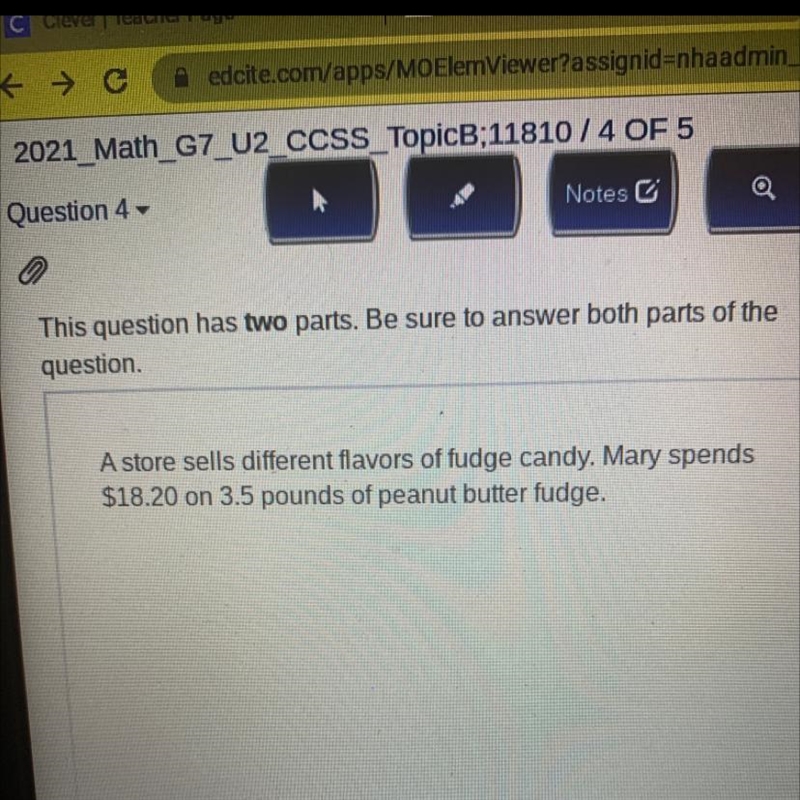 Part a If Mary buys 7 pounds of peanut butter fudge how much will it cost? Part b-example-1