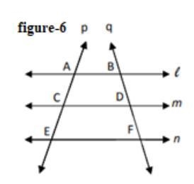 . In the adjoining fig-6 , name a) any 4 pairs of intersecting lines. b) 3 non – collinear-example-1