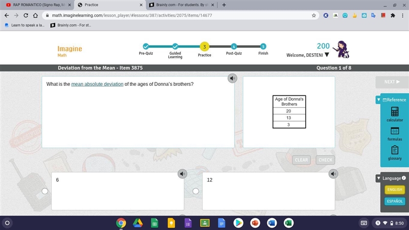 What is the mean absolute deviation of Sherwin's homework scores? HELP-example-1