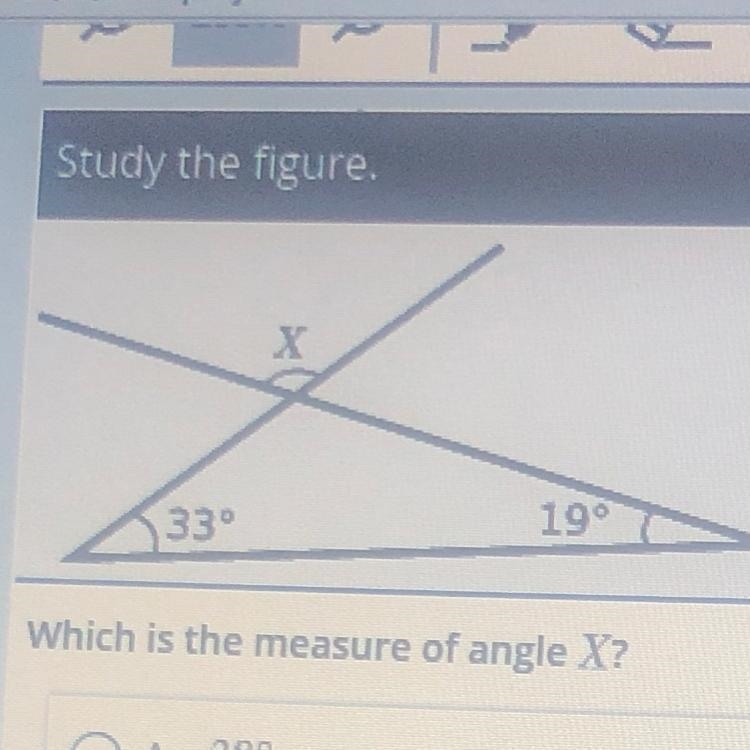 What is the measure of angle x?-example-1