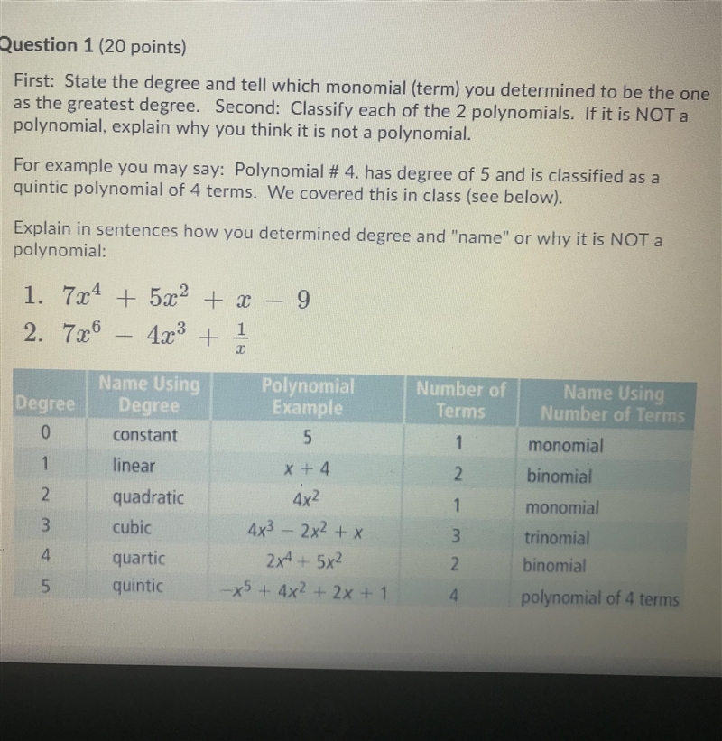 (!!!20 Points!!!) 7x6+5x2+x-9 7x6-4x+1/x Please view image below-example-1