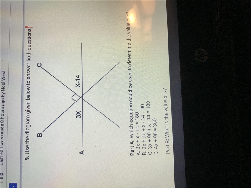 Answer part A and part B and explain how you got your answers please ❤️-example-1