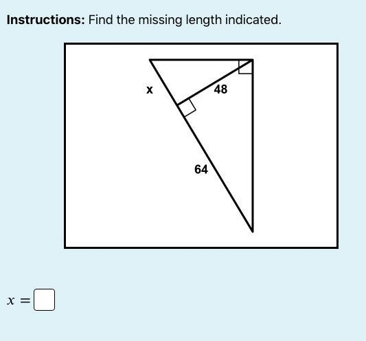 Find the missing length indicated.-example-1