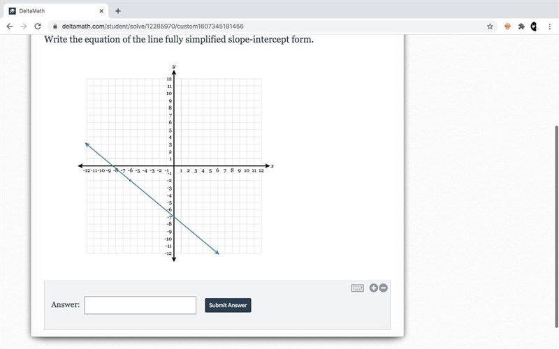 Write the equation of the line fully simplified slope-intercept form ( the question-example-1