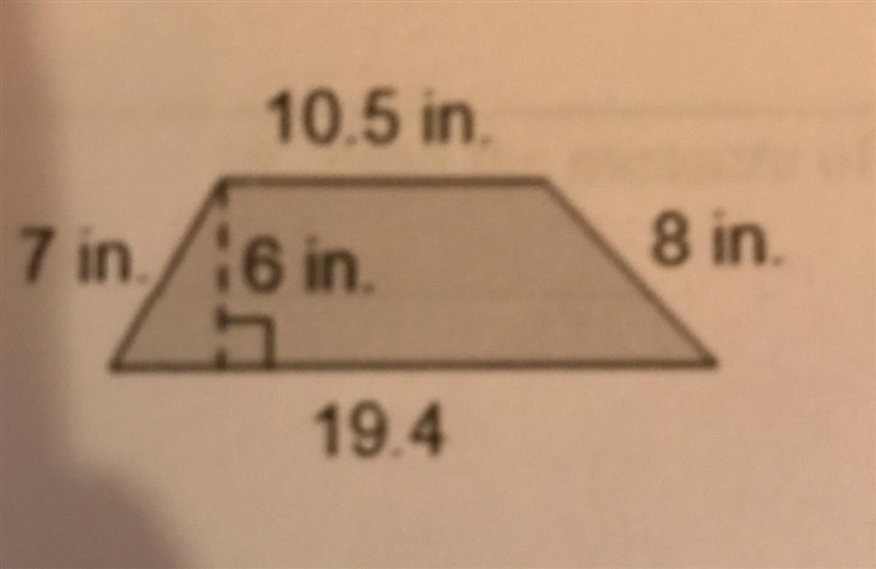 Find the area of this trapezoid... Round to the nearest tenth and in include units-example-1