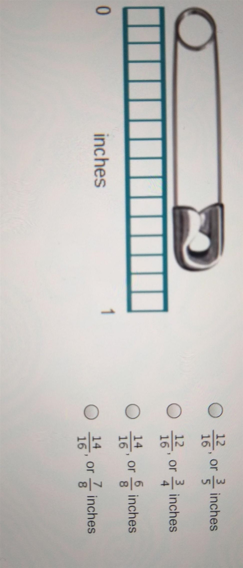 Which fractions represent the length of the safety pin? ​-example-1