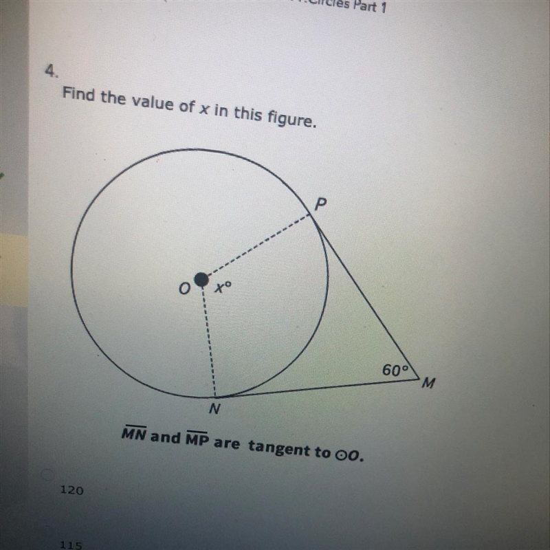 Find the value of x in this figure. 60°-example-1