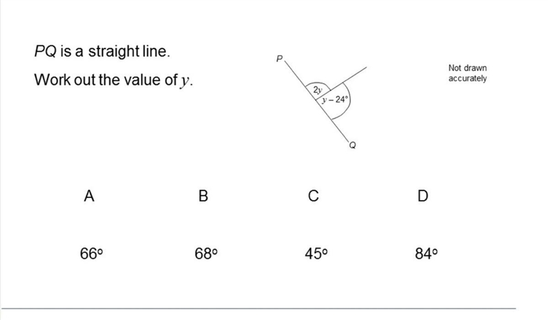 PQ is a straight line. Work out the value of y-example-1