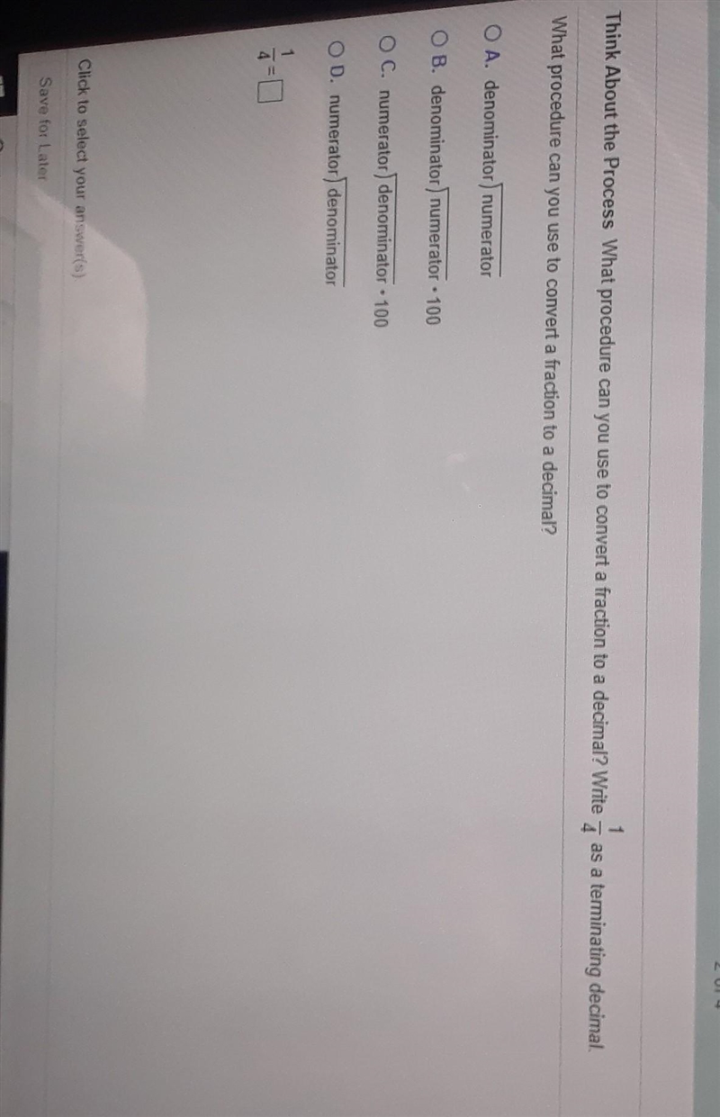 Think About the Process What procedure can you use to convert a fraction to a decimal-example-1