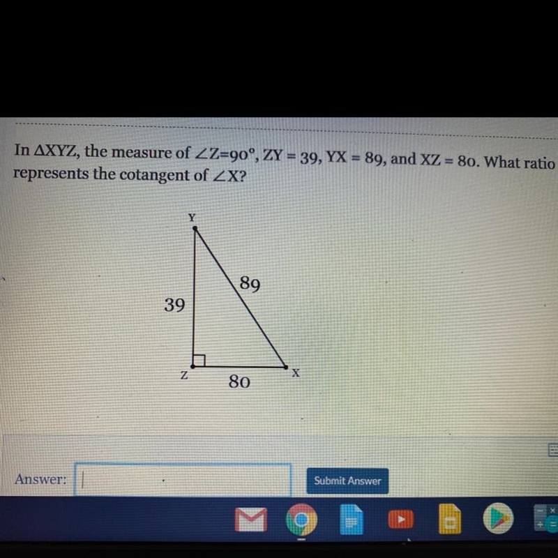 In ΔXYZ the measure of-example-1