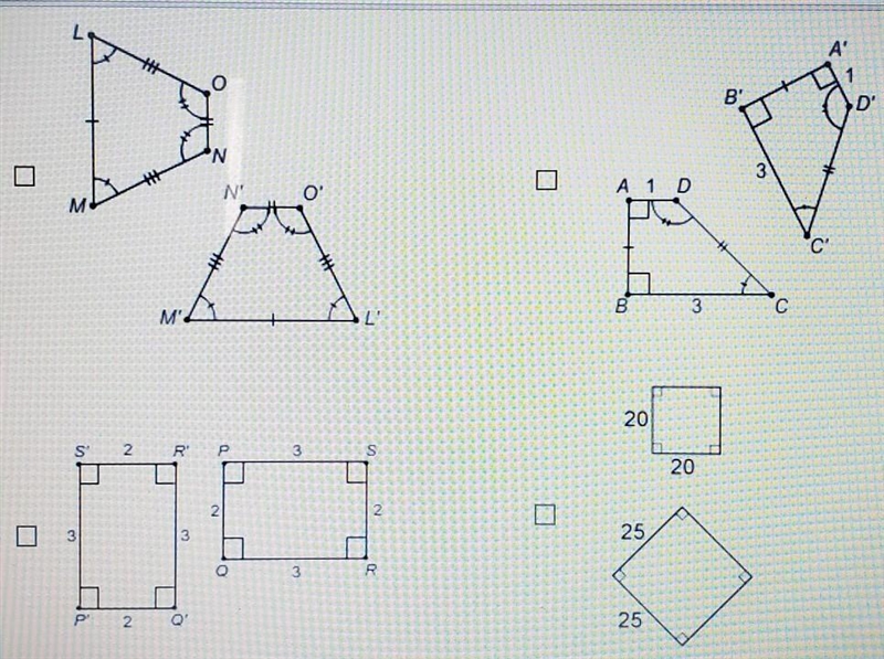 Which polygons are congruent? Select each correct answer.​-example-1