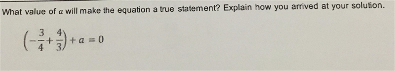 What value of A will make the equation a true statement? Explain how you arrived at-example-1