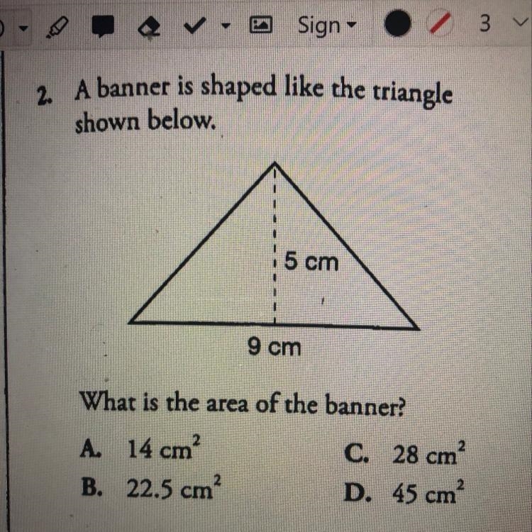 A banner is shaped like the triangle shown below.-example-1