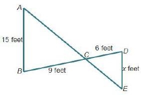 Side A B is parallel to Side D E in the map below. Which proportion solves for the-example-1