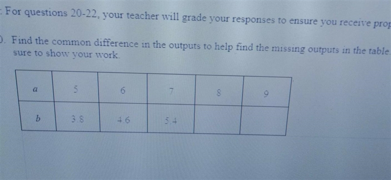 Note For questions 20-22. your teacher wil grade your responses to ensure you receive-example-1