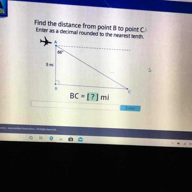 Find the distance from point B to point C.-example-1