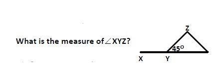 What is the measurement of xyz? a. 45 b. 145 c. 135 d. 55-example-1