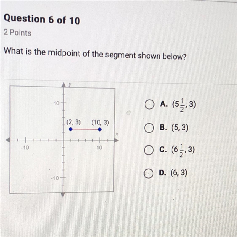 What is the midpoint of the segment shown below?-example-1