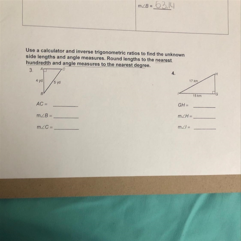 Geometry Homework ( SOH CAH TOA ) PLEASE HELP!!-example-1