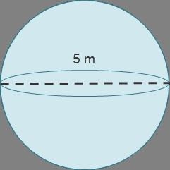 This sphere has a diameter of 5 m. What is the volume of the sphere?-example-1