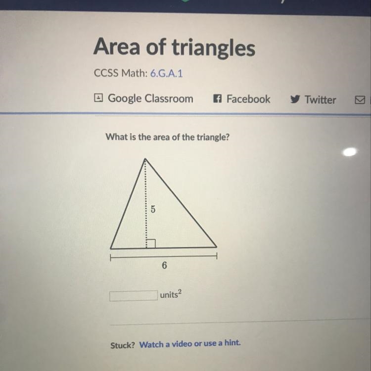 What is the area of the triangle?-example-1