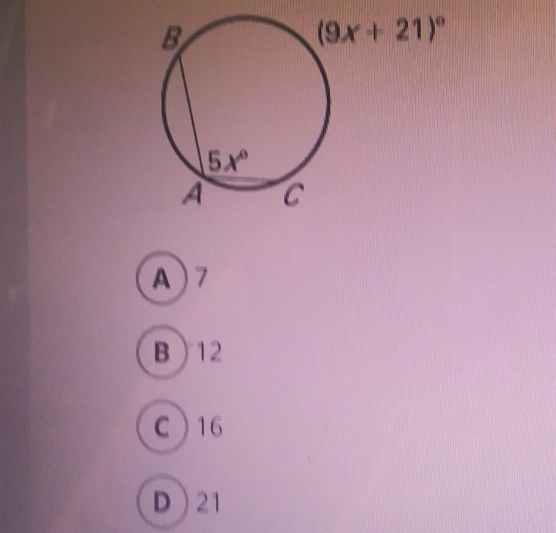 What is the value of x in the figure shown? ​-example-1