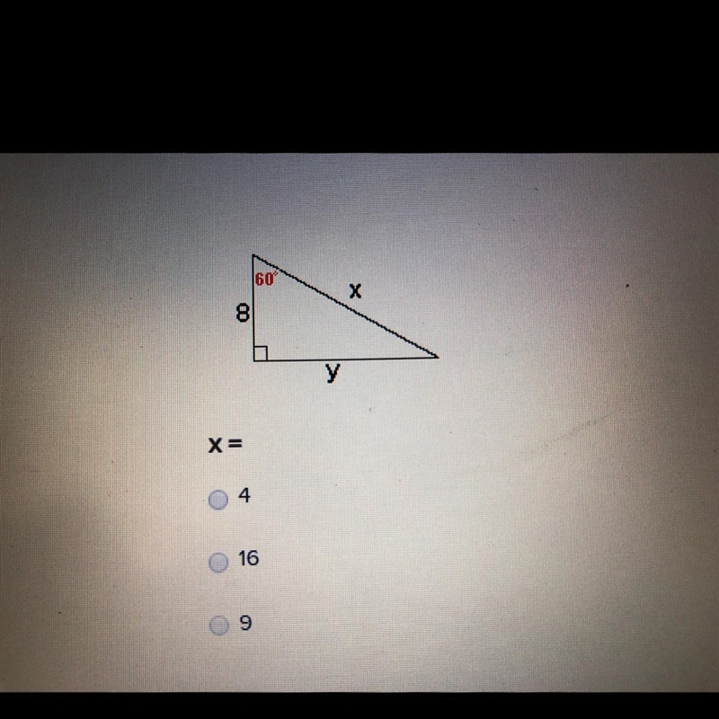 Finding what X= 4 16 9-example-1