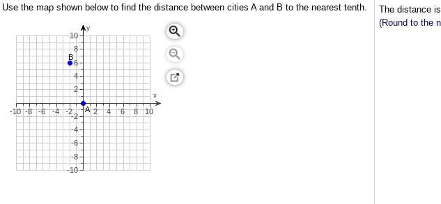 Use the map shown below to find the distance between cities A and B to the nearest-example-1