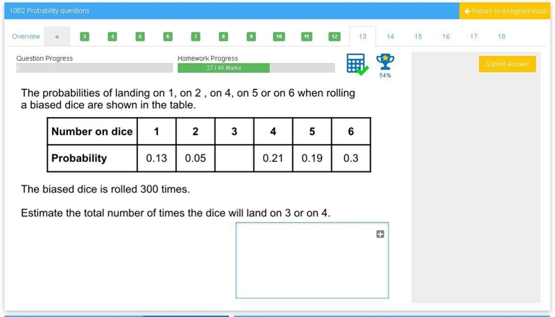 Probability question, which I am stuck on! The probabilities of landing on 1, on 2, on-example-1